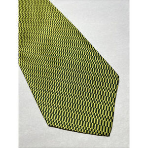 VTG Beau Brummell 80’s Fluorescent Yellow And Black Wide Tie Famous Barr